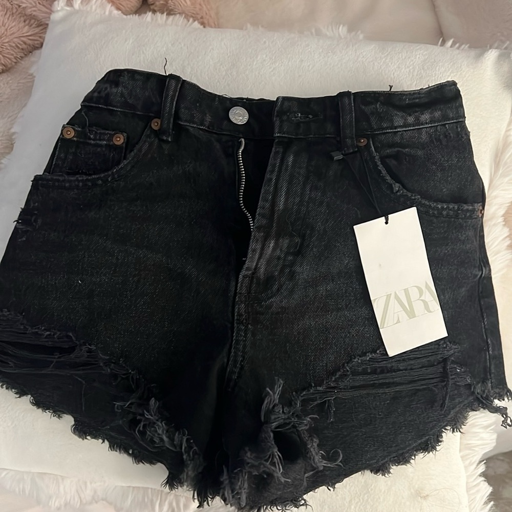 Zara high rise short length Jean shorts